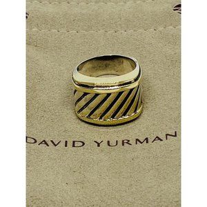 SOLD! David Yurman Thoroughbred Ring 14K Gold Sterling Silver Cigar Cable 5.75